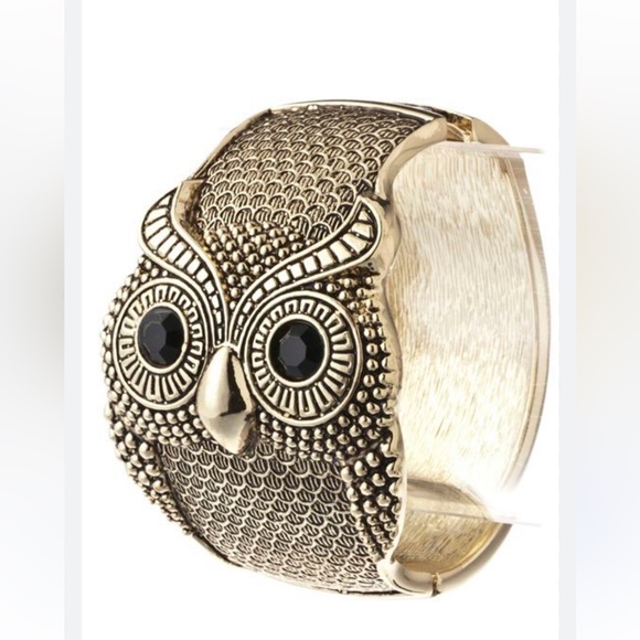 Anthropologie Jewelry - Anthropologie Vintage style Owl Cuff Bracelet Boho Y2K
